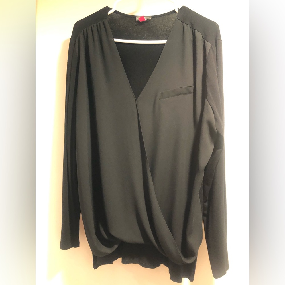 Dressy black long sleeved top